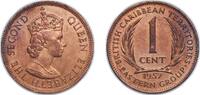 Eastern Caribbean States 1 Cent Eastern Caribbean States 1957 1 Cent - Elizabeth II (1st portrait) Bronze Royal Mint (Tower Hill) (3000000) 5.67g AU KM 2 -