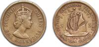 Eastern Caribbean States 5 Cents Eastern Caribbean States 1955 5 Cents - Elizabeth II (1st portrait) Nickel brass (79% Copper, 20% Zinc, 1% Nickel) Royal Mint (T -