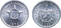 Cuba 5 Centavos Cuba Second Republic 1972 5 Centavos (Patria y Libertad) Aluminium (aluminium 97.15%, magnesium 2.5%, manganese 0.35%) (10000000 -
