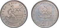 Poland 20 Zlotys Poland People's Republic 1980 MW 20 Zlotys (1980 Summer Olympics) Copper-nickel (2011700) 10.1g UNC Y 108 ParM 252 Fischer Po OB -