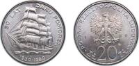 Poland 20 Zlotys Poland People's Republic 1980 MW 20 Zlotys (Dar Pomorza) Copper-nickel Mint of Poland (2069200) 10.15g UNC Y 112 ParM 253 Schön -