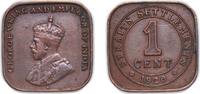 British Malaysia 1 Cent British Malaysia Straits Settlements British colony 1920 1 Cent - George V Bronze Kolkata / Calcutta / Murshidabad Mint (5500000 -