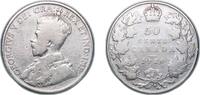 Canada 50 Cents Canada 1920 50 Cents - George V Silver (.800) (.800 silver .200 copper) Royal Canadian Mint of Ottawa 11.36g VF KM 25a Schön 23a -