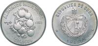 Cuba 1 Peso Cuba Second Republic 1982 1 Peso (Citrus Fruit) Copper-nickel Empresa Cubana de Acuñaciones Mint (6609) 11.3g UNC KM 94 JMA AAEE -