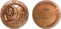 France France Fifth Republic 1983 Medal - Ampère, Industries électriques et électroniques Bronze 98.64g UNC -