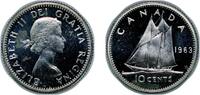Canada 10 Cents Canada British Dominion 1963 10 Cents - Elizabeth II (1st portrait) Silver (.800) (.800 silver .200 copper) Royal Canadian Mint -
