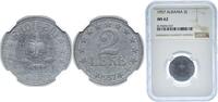 Albania 2 Lek Albania 1957 2 Lekë Zinc Belgrade, Serbia 4g NGC MS 62 KM 37 Schön 37 -