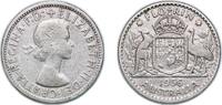 Australia 1 Florin Australia Commonwealth 1956 1 Florin - Elizabeth II (1st Portrait - with F:D:) Silver (.500) Royal Mint (Tower Hill) (8090000) -