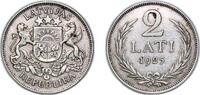 Latvia 2 Lati Latvia Republic 1925 2 Lati Silver (.835) Royal Mint (Tower Hill) (6385531) 9.93g XF KM 8 Schön 8 -