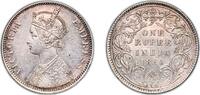India 1 Rupee India India - British 1880 B dot 1 Rupee - Victoria Silver (.917) Mumbai / Bombay Mint 11.63g AU KM 492 -