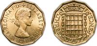 Great Britain 3 Pence Great Britain Kingdom 1967 3 Pence - Elizabeth II (1st portrait; without 'BRITT:OMN') Nickel brass (79% Cu, 20% Zn, 1% Ni) Royal -