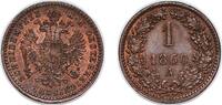 Austria 1 Kreuzer Austria Archduchy of Austria 1860 A 1 Kreuzer Copper Münze Österreich, Vienna, Austria (108817500) 3.15g UNC KM 2186 Adamo M4 -