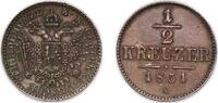 Austria ½ Kreuzer Austria Archduchy of Austria 1851 A ½ Kreuzer Copper 2.75g AU KM 2181 ÉH 1449 H 2188-2190 Adamo M2 -