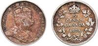 Canada 5 Cents Canada 1908 5 Cents - Edward VII Silver (.925) (.925 silver .075 copper) 1.13g XF KM 13 Schön 10 -