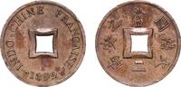 French Indochina 1 Sapeque French Indochina French colony 1899 A Sapeque Bronze Monnaie de Paris (5000000) 2.01g UNC KM 6 -