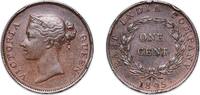 Straits Settlements 1 Cent British Malaysia Straits Settlements East India Company 1845 1 Cent - Victoria Copper (18525893) 9.18g XF Rim Damage KM 3 Pr 1 -