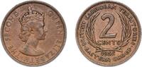 Eastern Caribbean States 2 Cents Eastern Caribbean States 1955 2 Cents - Elizabeth II (1st portrait) Bronze Royal Mint (Tower Hill) (5500000) 9.45g XF KM 3 -