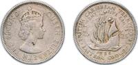Eastern Caribbean States 25 Cents Eastern Caribbean States 1955 25 Cents - Elizabeth II (1st portrait) Copper-nickel (75% Copper, 25% Nickel) Royal Mint (Tower Hi -