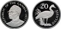 The Gambia 20 Dalasis The Gambia 1977 20 Dalasis (Wildlife Conservation) Silver (.925) (Copper .075) (4404) 28.22g PF KM 17a Schön 16a -