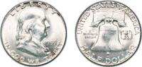 United States ½ Dollar United States Federal republic 1955 ½ Dollar Franklin Half Dollar Silver (.900) (2498181) 12.46g BU KM 199 Schön 200 -