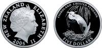 5 Dollars 2005 New Zealand New Zealand 2005 5 Dollars - Elizabeth II (4th Portrait; Fiordland Crested Penguin, Silver Proof) Silver (.999) 28.28g...