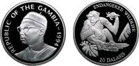 The Gambia 20 Dalasis The Gambia Republic 1994 20 Dalasis (Endangered Wildlife) Silver (.925) (15000) 31.47g PF KM 38 Schön 38 -