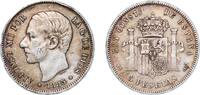 Spain 5 Pesetas Spain Kingdom 1885 *18-87 MSM 5 Pesetas - Alfonso XII (3rd portrait) Silver (.900) Madrid Mint (11802513) 25g VF KM 688 Cal 34 -