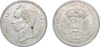 Venezuela 5 Bolívares Venezuela United States 1936 5 Bolívares Silver (.900) (Copper .100) Philadelphia Mint (2000000) 25g XF Y 24 KM 24 -