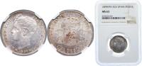 Spain 1 Peseta Spain Kingdom 1899 *18-99 SGV 1 Peseta - Alfonso XIII (3rd portrait) Silver (.835) (7472000) 5g NGC MS 63 KM 706 Cal 41 -