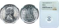 Australia 3 Pence Australia 1964 3 Pence - Elizabeth II (1st Portrait; with F:D:) Silver (.500) 1.41g NGC MS 65 KM 57 -
