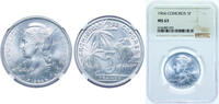 Comoro Islands 5 Francs Comoro Islands Autonomous State of France 1964 5 Francs Aluminium (95% Aluminium, 5% Magnesium) (1000000) 3.73g NGC MS 65 KM 6 L -