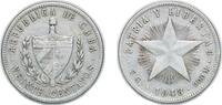 Cuba 20 Centavos Cuba First Republic 1948 20 Centavos Silver (.900) (silver 90%, copper 10%) (6830000) 4.96g XF KM 13 Y 7 Schön 7 -