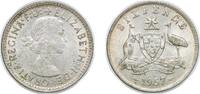 Australia 6 Pence Australia Commonwealth 1957 6 Pence - Elizabeth II (with F:D:) Silver (.500) Royal Mint (13752000) 2.8g UNC KM 58 -