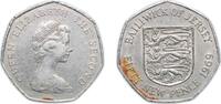 Jersey 50 Pence Jersey British dependency 1969 50 New Pence - Elizabeth II (2nd portrait) Copper-nickel Royal Mint (Tower Hill) (480000) 13.46g -