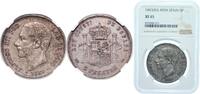 Spain 5 Pesetas Spain Kingdom 1883 *18-83 MSM 5 Pesetas - Alfonso XII (3rd portrait) Silver (.900) Madrid Mint (5507459) 25g NGC XF 45 KM 688 Ca -
