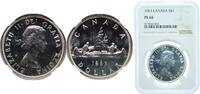 Canada 1 Dollar Canada Commonwealth 1963 1 Dollar - Elizabeth II (1st portrait) Silver (.800) (.800 silver .200 copper) (4179981) 23.33g NGC PL -