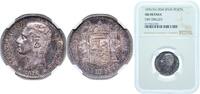 Spain 1 Peseta Spain Kingdom 1876 *18-76 DEM 1 Peseta - Alfonso XII (1st portrait) Silver (.835) Madrid Mint (4427000) 5g NGC AU KM 672 Cal 54 -