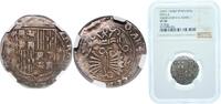 Spain 1 Real Spain Catholic Kings (1474-1504) ND (1497 - 1504) S 1 Real - Ferdinand V and Isabella I Silver (.931) Seville Mint 3.4g NGC VF 3 -