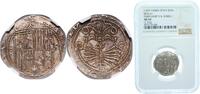 Spain 1 Real Spain Catholic Kings (1474-1504) ND (1497 - 1504)S 1 Real - Ferdinand V and Isabella I Silver (.931) Seville Mint 3.4g NGC AU 53 -