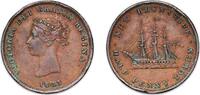 Canada ½ Penny Canada New Brunswick 1843 ½ Penny Token - Victoria Copper 8.79g VF Rim Damage CCT NB-1 Breton His 910 -
