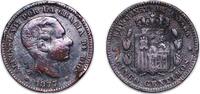Spain 5 Centimos Spain Kingdom 1877 OM 5 Centimos - Alfonso XII Bronze (95% copper, 4% tin, 1% zinc) Barcelona Mint (34376000) 4.89g VF KM 674 Ca -