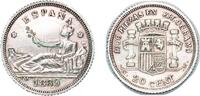 Spain 20 Centimos Spain Provisional Government 1869 *6-6 SNM 20 Centimos - Provisional Government (Contemporary counterfeit in Silver, Very intere -
