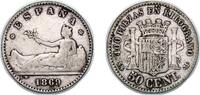 Spain 50 Centimos Spain Provisional Government 1869 *6-9 SNM 50 Centimos - Provisional Government Silver (.835) Madrid Mint (452726) 2.4g VF KM 65 -