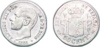 Spain 50 Centimos Spain Kingdom 1885 ????8-6 MS-M 50 Centimos - Alfonso XII Silver (.835) Madrid Mint 2.43g VF KM 685 Cal 63 -