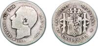 Spain 1 Peseta Spain Kingdom 1884 MSM 1 Peseta - Alfonso XII (2nd portrait) Silver (.835) Madrid Mint (3336386) 4.63g F KM 686 Cal 56 -