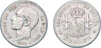Spain 1 Peseta Spain Kingdom 1885 ??????-86 MSM 1 Peseta - Alfonso XII (2nd portrait) Silver (.835) Madrid Mint (1528418) 4.87g VF KM 686 Cal 5 -