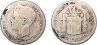 Spain 1 Peseta Spain Kingdom 1896 ????PGV 1 Peseta - Alfonso XIII (3rd portrait) Silver (.835) Madrid Mint (6412000) 4.76g F KM 706 -