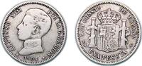 Spain 1 Peseta Spain Kingdom 1904 *19-04 ????SMV 1 Peseta - Alfonso XIII (4th portrait) Silver (.835) Madrid Mint (5294000) 4.8g VF KM 721 -