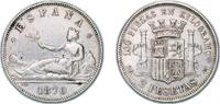 Spain 2 Pesetas Spain Provisional Government 1870 *18-74 DEM 2 Pesetas - Provisional Government Silver (.835) Madrid Mint (14892932) 9.9g XF KM -