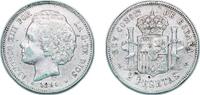 Spain 2 Pesetas Spain Kingdom 1894 *18-94 PGV 2 Pesetas - Alfonso XIII (2nd portrait) Silver (.835) Madrid Mint (279000) 9.88g XF KM 704 Cal 33 -